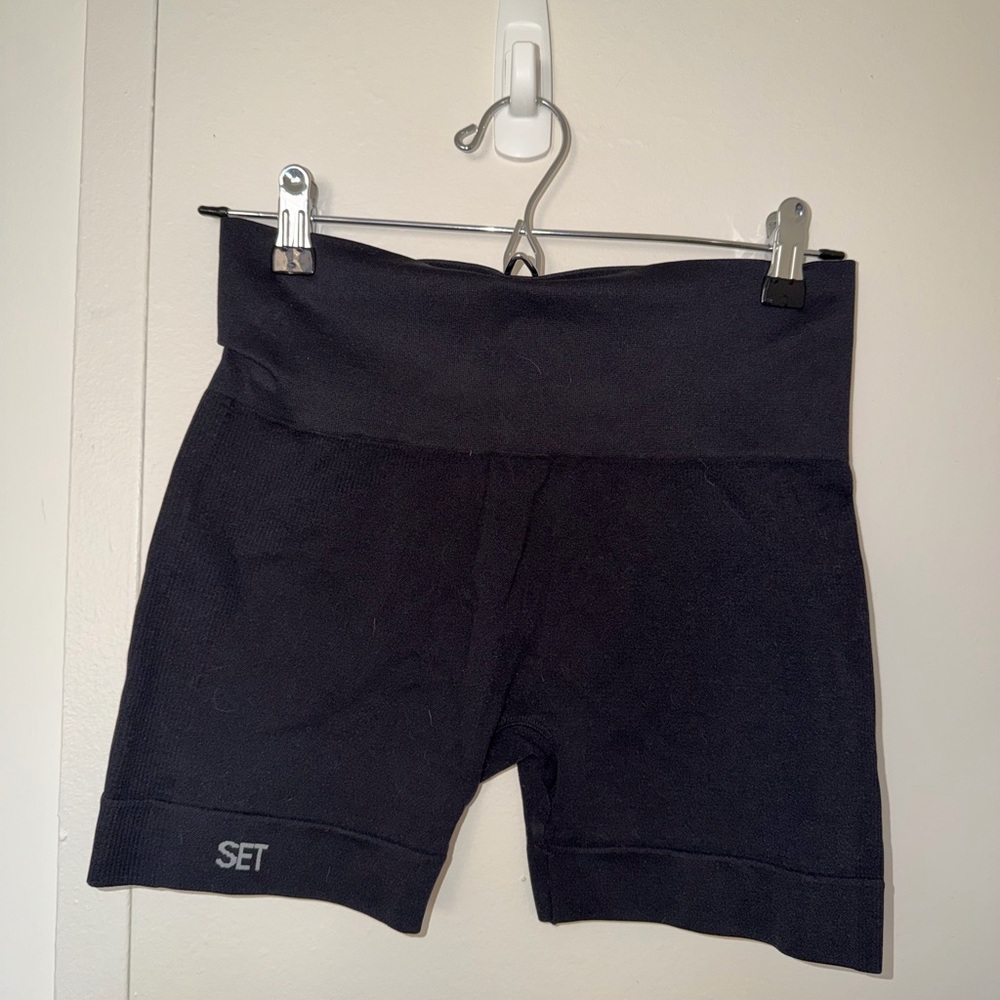 SET Active Black High-Rise Bike Shorts